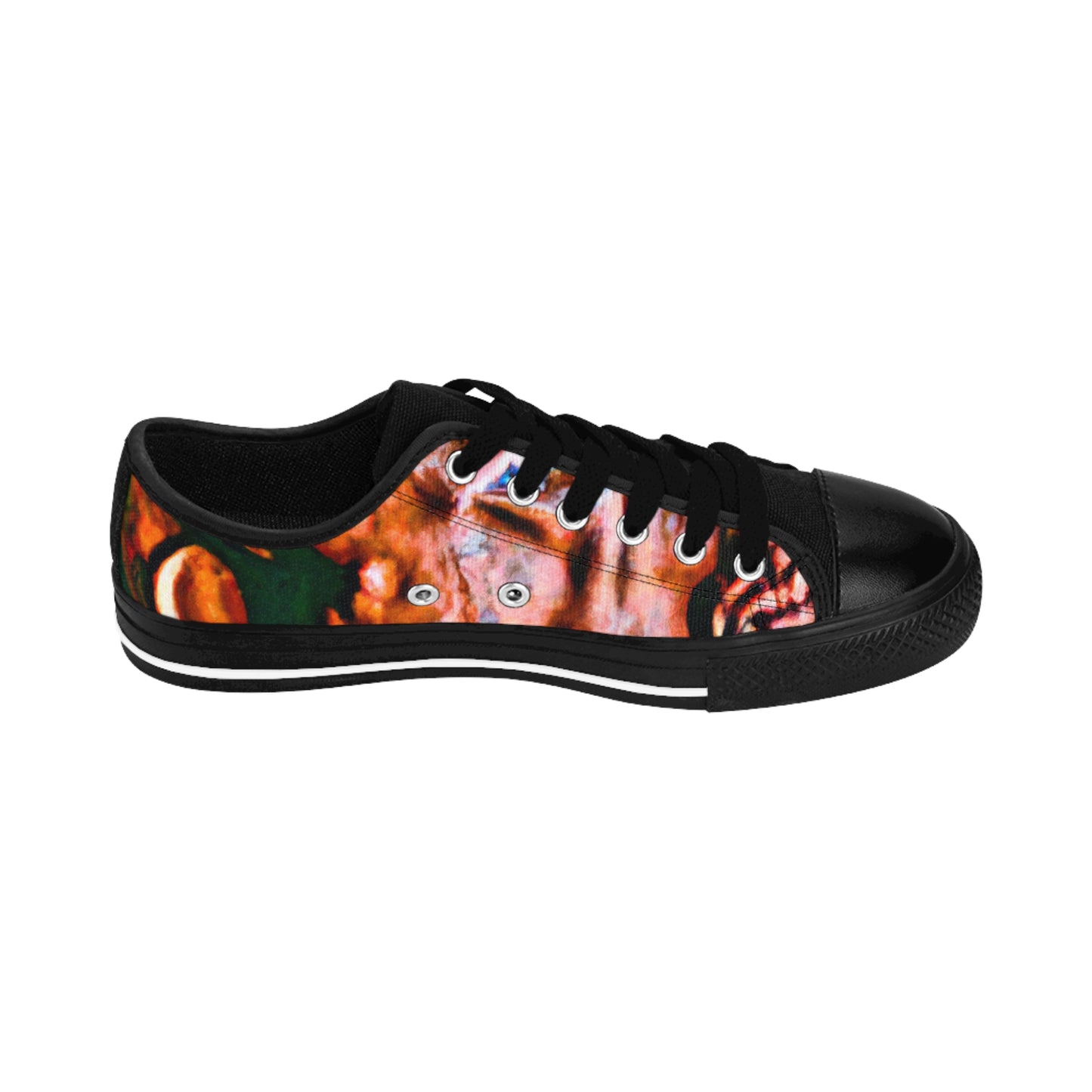 Miguel Vela, a renowned Spanish shoe designer from the late 1500s. He was renowned for his detailed and carefully crafted shoes, which were influenced by his mother's love for intricate embroidery and traditional Spanish designs. He paid-low top
