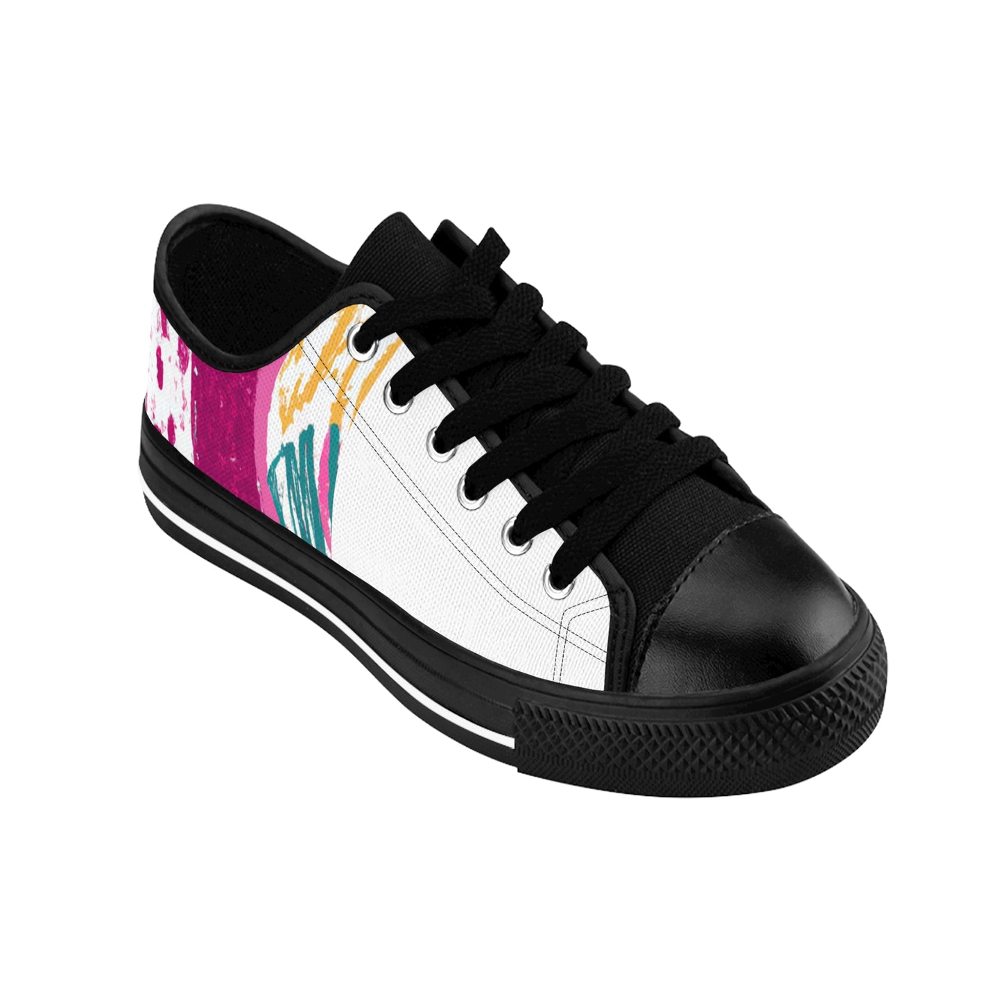 Maria Dolores Lopez: a female Spanish shoe designer from the 1500s who made beautiful, intricately-crafted leather shoes for royalty. Maria was known for her unique designs and use of bright colors and fabrics, making her shoes a must--low top