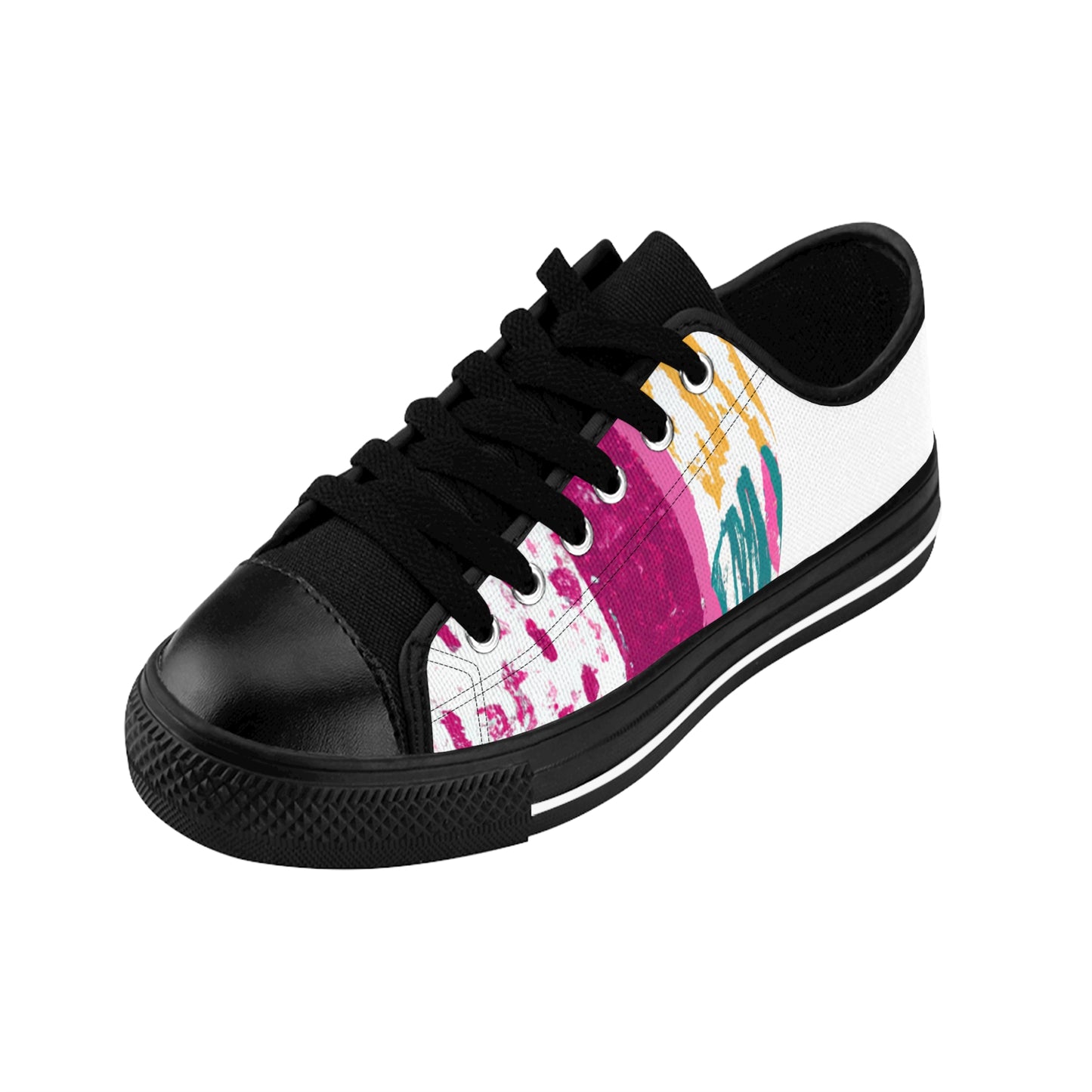 Maria Dolores Lopez: a female Spanish shoe designer from the 1500s who made beautiful, intricately-crafted leather shoes for royalty. Maria was known for her unique designs and use of bright colors and fabrics, making her shoes a must--low top