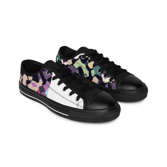 Juanita de la Fuente, a female shoe designer from 16th century Spain. She was renowned for her intricate designs, often featuring colorful fabrics and bold patterns inspired by the Natural world. She was especially known for her creative use of-low top