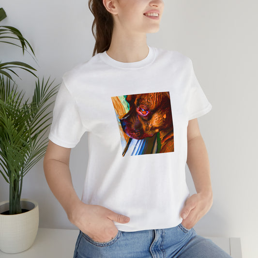 Nina DiValente, a female streetwear designer from Milan, Italy in the 90s. She was known for her innovative use of bold colors and lively patterns, often featuring religious and cultural motifs on her garments. Her designs were-Tee