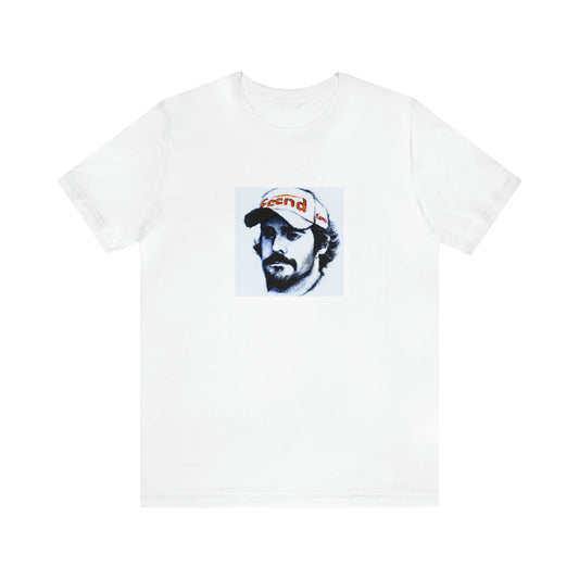 Giuseppe Caponi, a flamboyant Milan-based streetwear designer from the 1990s. He, or "Gio," for short, was known best for his bold colors, eclectic prints, and use of silver sequ-Tee