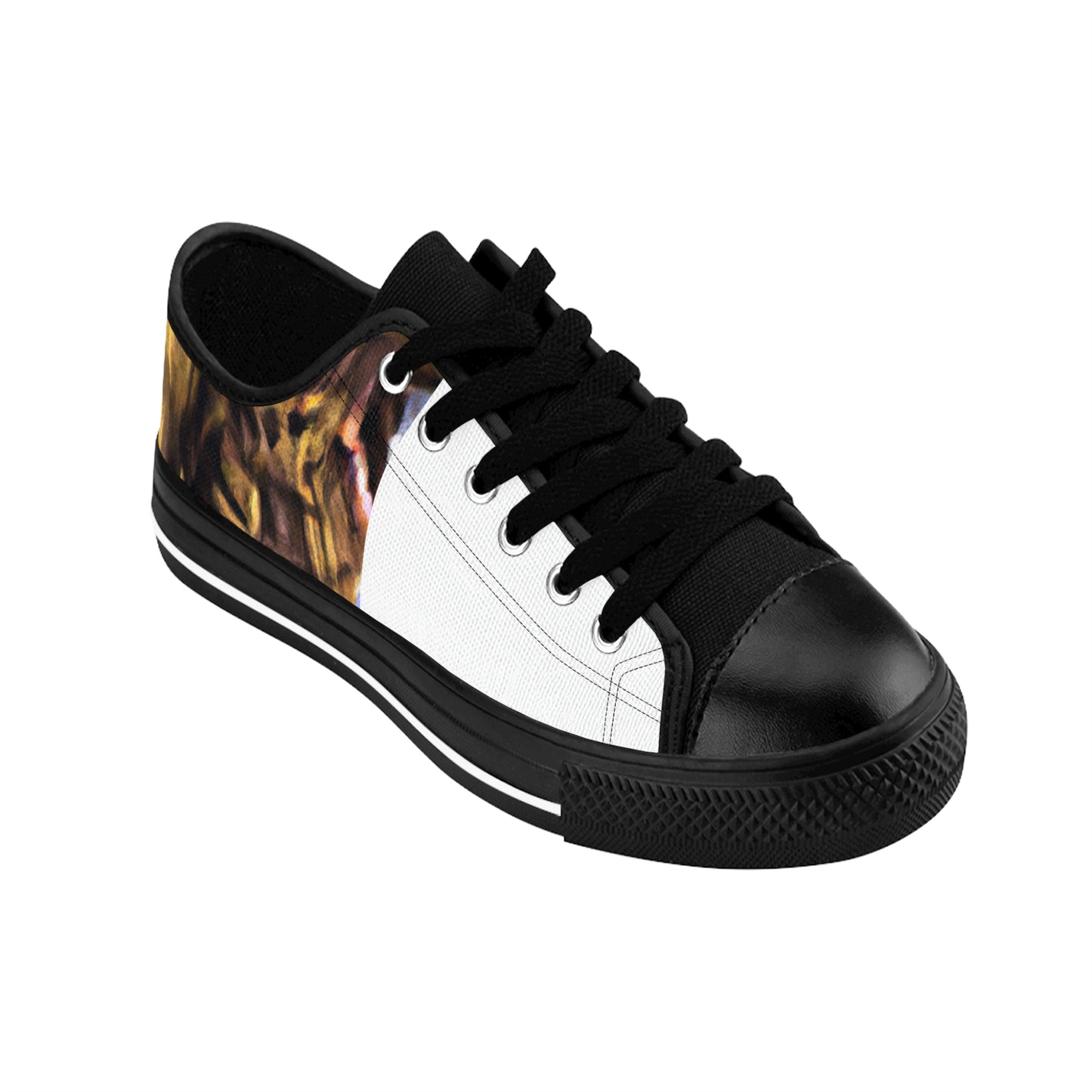 Isobela de la Vega, a female Spanish shoemaker from the 1500s. An innovative designer, she specialized in creating shoes featuring intricate and elaborate needlework and beading. She was known for being ahead of her time and creating-low top