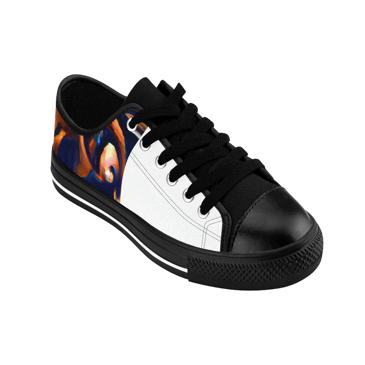 Catalina de Sánchez, a female shoe designer from Spain in the 1500s. She is known for creating shoes that are at the forefront of fashion, combining comfort and style into each creation. Instead of using traditional materials, she-low top