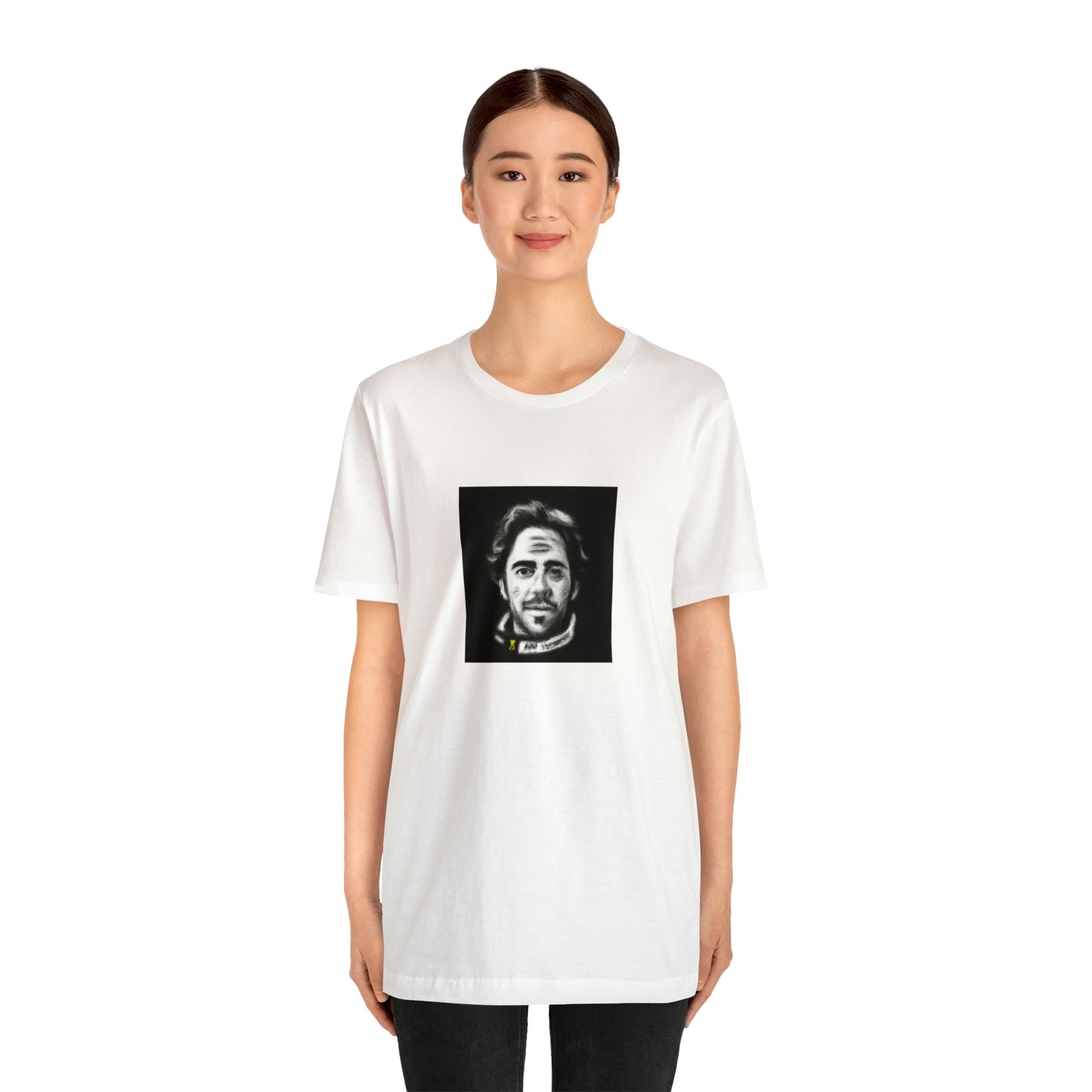 Giulia Romano, a female streetwear designer from Rome in the 1990s. Giulia was known for her wild and colorful designs, inspired by the unique street style of her home city. She gained a strong following among young creatives-Tee