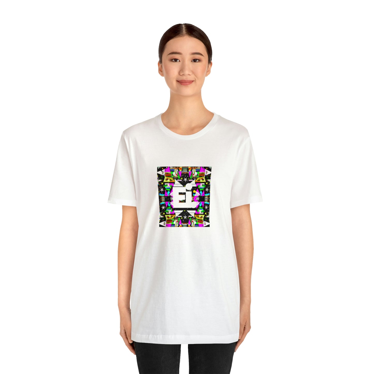 Giulia Candela, a female streetwear designer from northern Italy in the 1990s. Giulia is known for combining modern fabrics with traditional Italian silhouettes such as cropped bomber jackets, statement graphic tees, and wide-leg trousers.-Tee