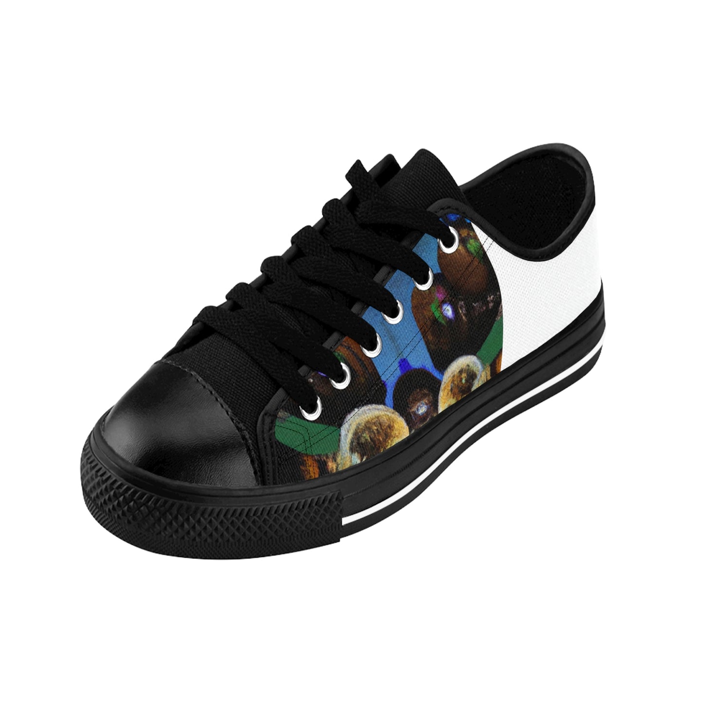 Candida de la Riva, a pioneering female shoe designer from Spain in the 1500s. She was known for her avant-garde shoe designs, which featured bold colors and intricate stitching. She used recycled leather, cork,-low top