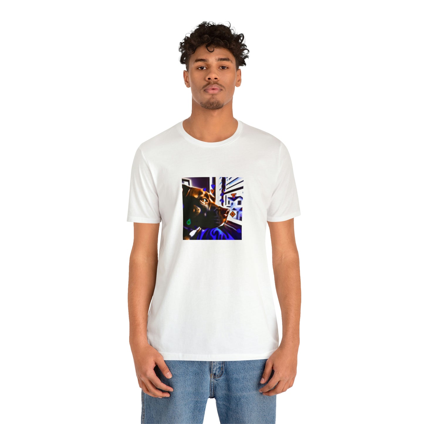 Francesco Cavalcanti, a male streetwear designer from Milan, Italy from the 1990s. He was known for his graffiti-styled designs, often incorporating bold shapes and colors. His signature use of leather and denim made him-Tee