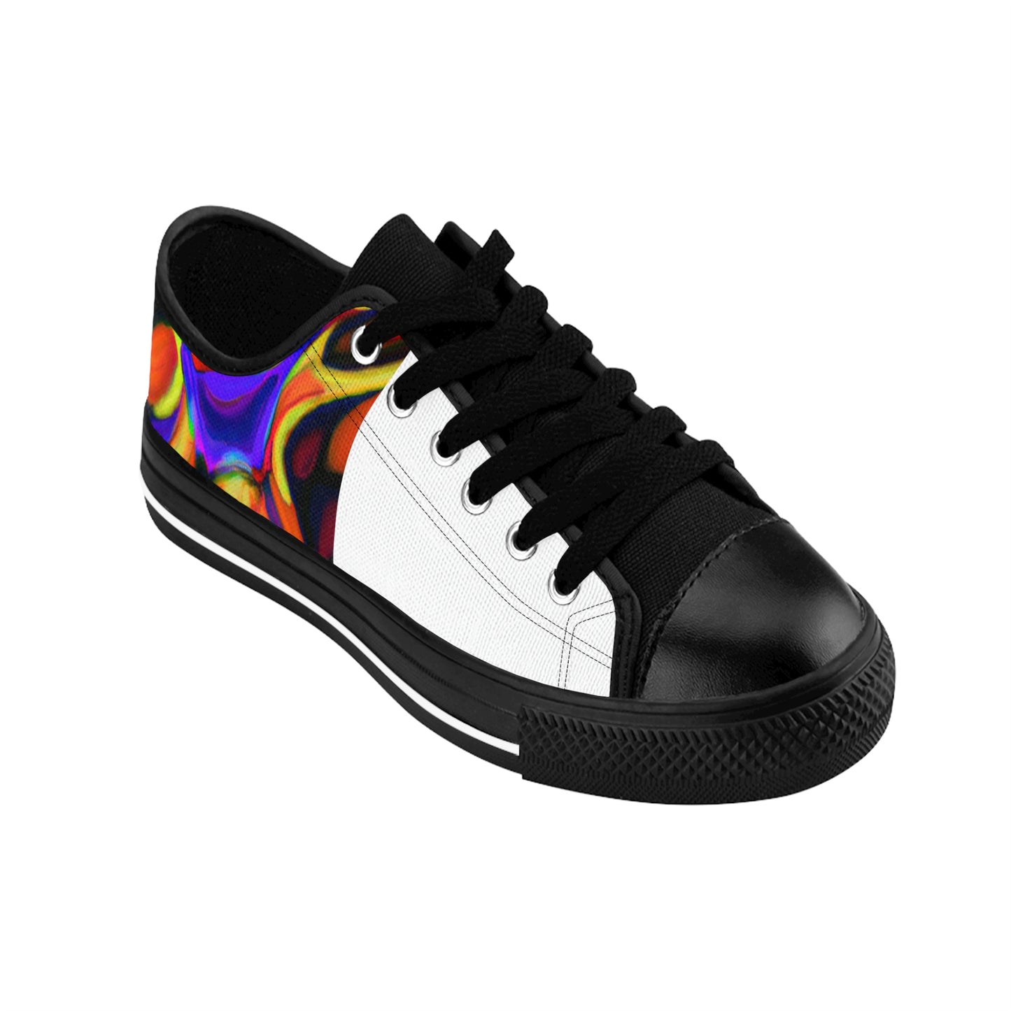 Miguelina del Fuego, a female shoe designer from Seville, Spain in the 1500s. She was known for her creative and bold designs that pushed the boundaries of traditional Spanish fashion. She emphasized color, texture, and-low top