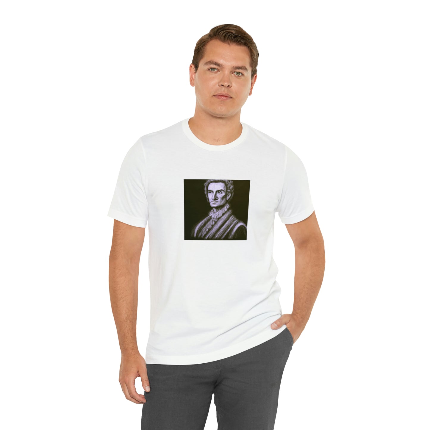 Giuseppe "Gigi" Ferrari, a male streetwear designer from Milan, Italy who was famous in the 1990s for his bold designs and daring experimentation with color and fabric. His lines were popular with club goers, musicians,-Tee
