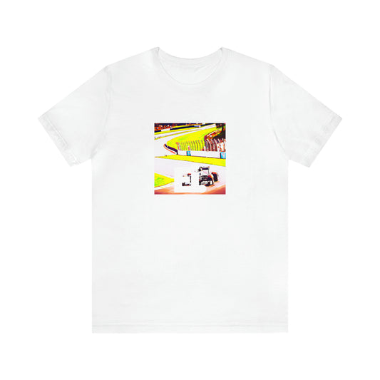 Francesca Palazzo, a female streetwear designer from Rome, Italy in the 1990s. She was known for her bold and innovative designs that blended classic Italian fashion silhouettes with modern streetwear. Her pieces showcased bright colors and-Tee