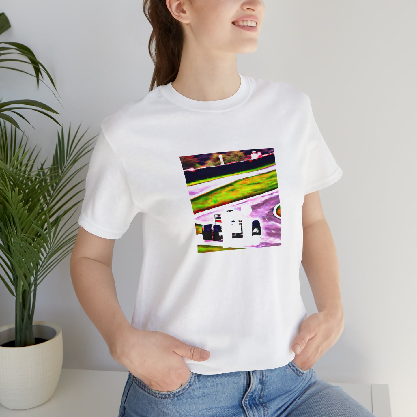 Giada Ricci, a female streetwear designer from Bologna, Italy in the 1990s. Her style is a mix of edgy graphics, bright colors, and Italian flair. She is known for her large, street-inspired-Tee