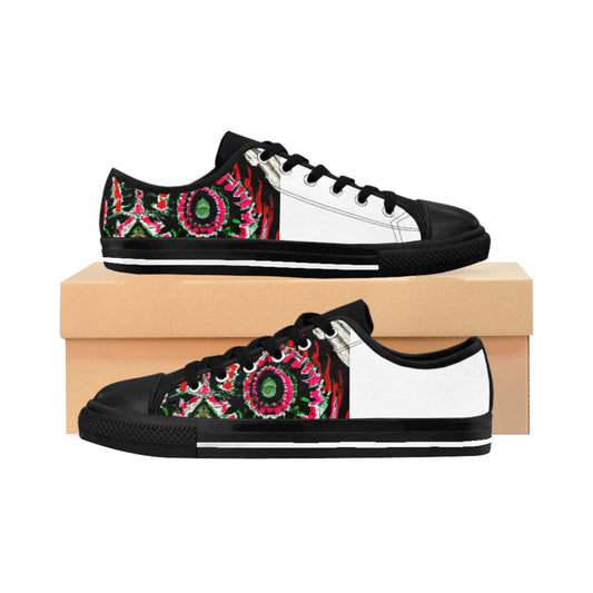 Miguel de Rojas, the Spanish court's favorite designer in the 1500s. He was known for his extravagantly decorated leather work featuring intricate embroidery, gold-leaf and bright colors. His shoes were often worn by the-low top
