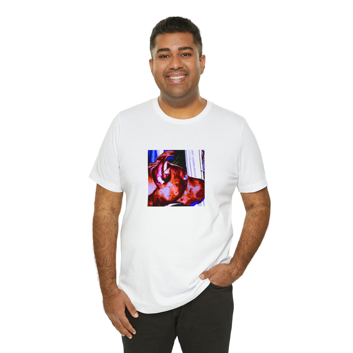 Giovanni Lucciano - He was a young but talented streetwear designer from Rome, Italy in the late 1990s. He gained notoriety for his wild and daring designs that featured strong geometric cutouts and daringly bright colors. His-Tee