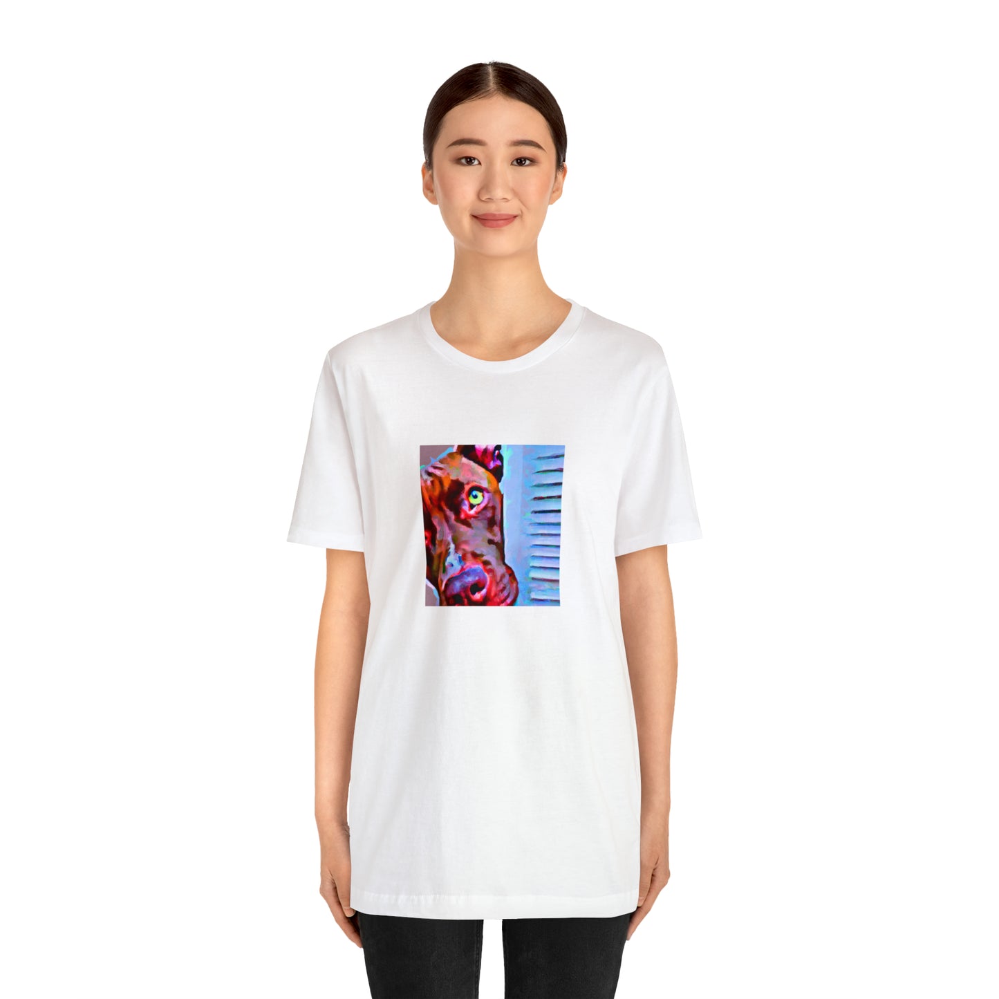 Giovanna Luchana. A female streetwear designer from the 90s in Italy who gained recognition for her creative and bold designs, ranging from colorful graphic T-shirts to oversized sweaters. Her style was heavily influenced by hip hop-Tee
