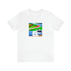Giovanni Santini. He was a renowned streetwear designer in the 1990s Italy, particularly in his homebase of Milan. His bold colors, daring cuts and unique detailing quickly earned him a cult following. His designs embraced the era-Tee