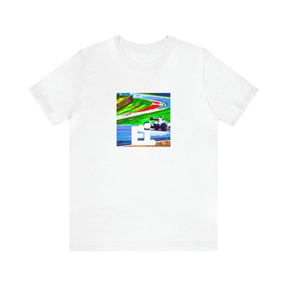 Giovanni Santini. He was a renowned streetwear designer in the 1990s Italy, particularly in his homebase of Milan. His bold colors, daring cuts and unique detailing quickly earned him a cult following. His designs embraced the era-Tee
