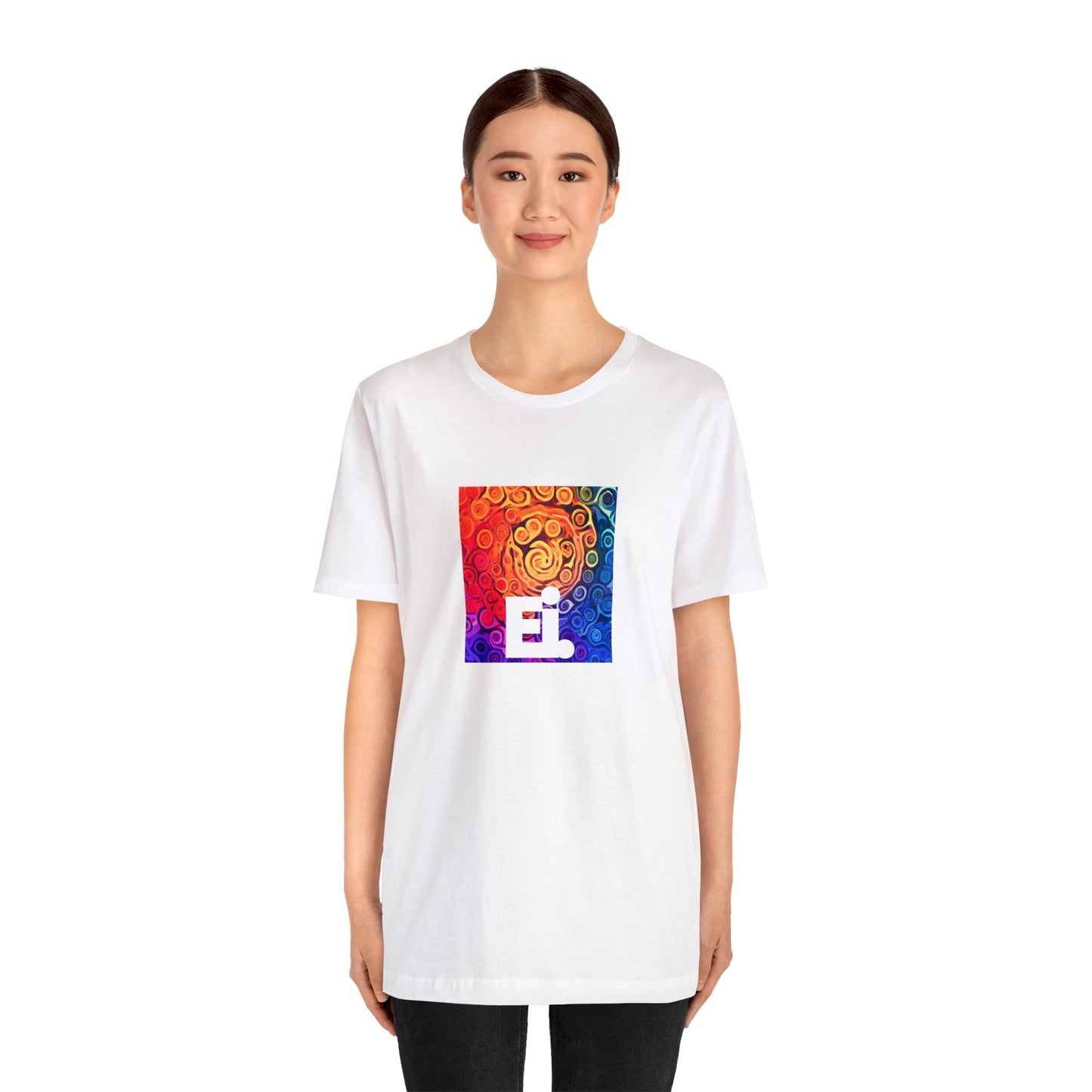 Giulia "Gigi" Rossi, a female streetwear designer from Milan, Italy in the 1990s. Her funky designs feature bold colors and textures, with an undercurrent of rebellion and independence. Her designs often challenge the fashion norms of-Tee