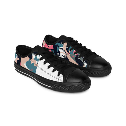 Senorita Lucia de la Rosa, a pioneering Spanish shoe designer from the 1500s. She earned acclaim for her intricate and unique handcrafted leather and velvet slippers, designed for the royalty and courtiers of the Spanish court. Her attention-low top