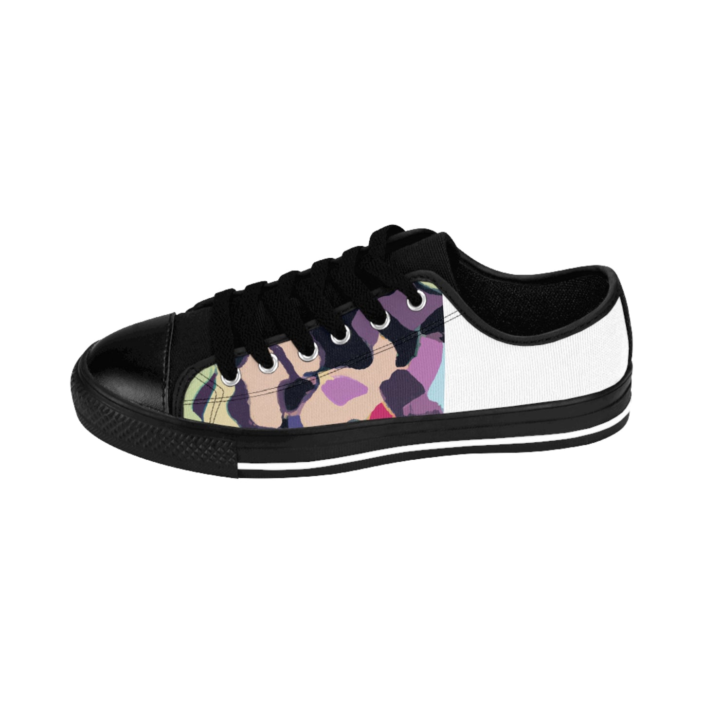 Juanita de la Fuente, a female shoe designer from 16th century Spain. She was renowned for her intricate designs, often featuring colorful fabrics and bold patterns inspired by the Natural world. She was especially known for her creative use of-low top