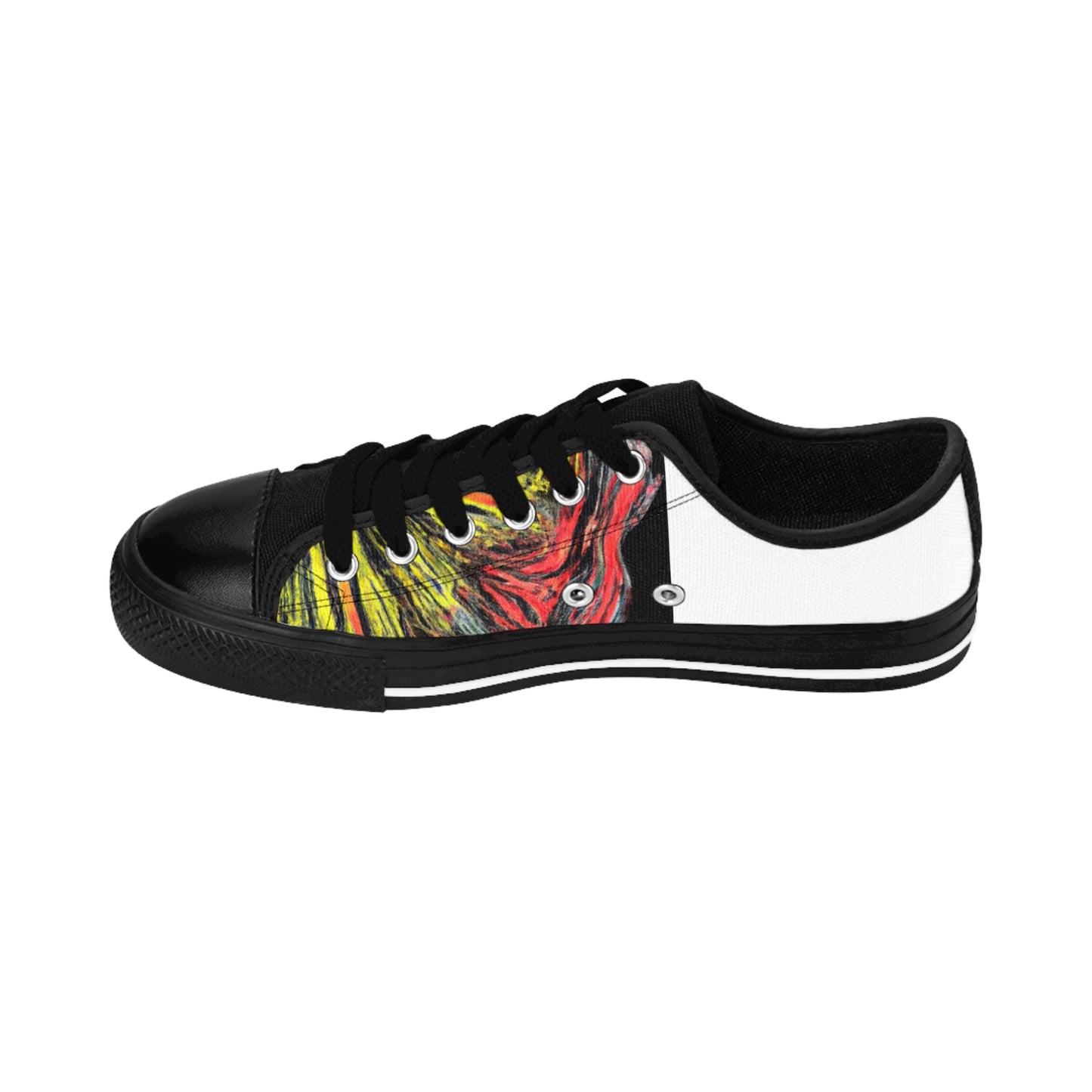 Manuel da Ranada, an eccentric and visionary Spanish shoemaker from the 16th century. He had the revolutionary idea of combining traditional shoe designs with new, modern materials, such as bejeweled buckles and vibrant dyes. Not-low top