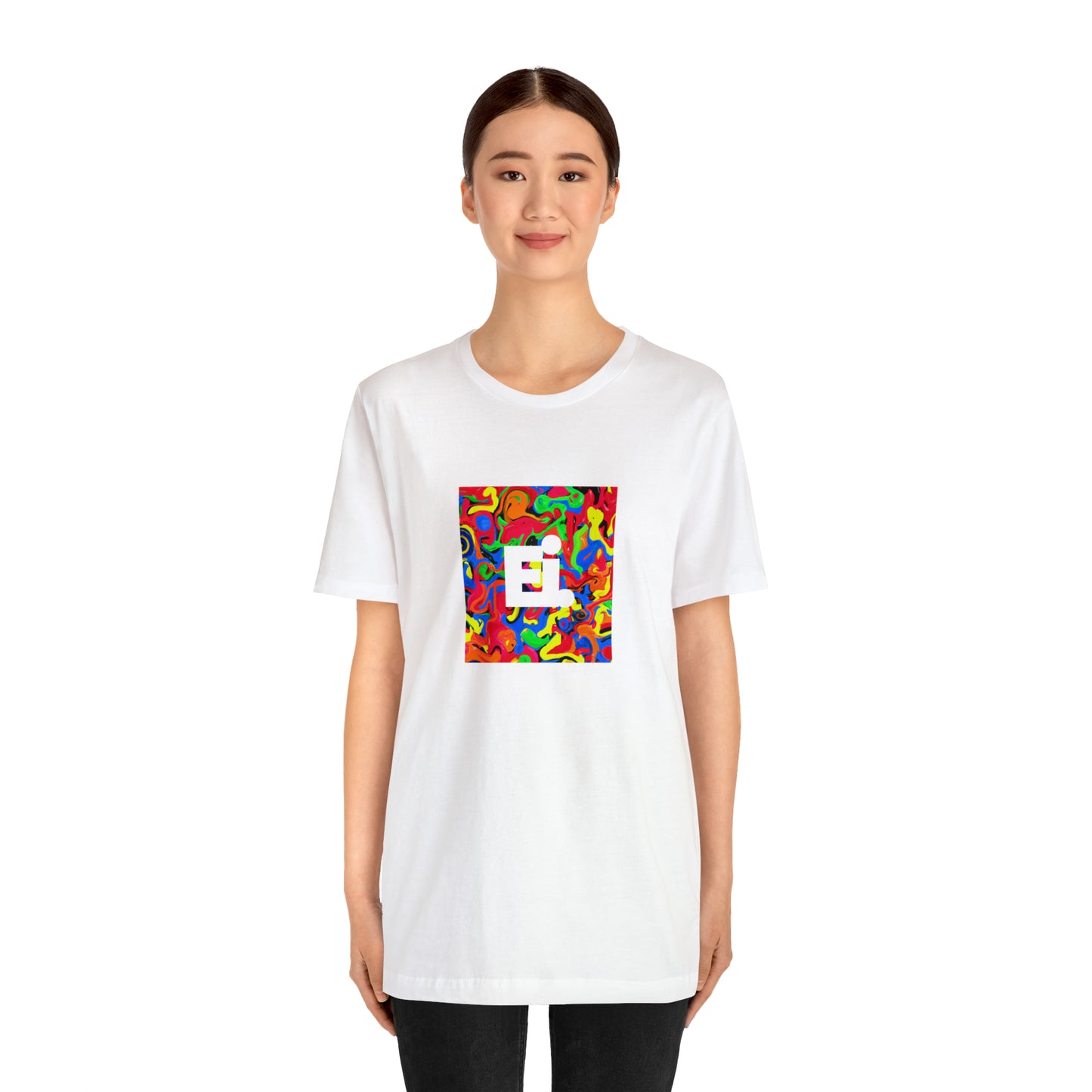 Loretta LaVita, a female streetwear designer from Milan, Italy in the 1990s. Known for her bold, vibrant colors and avant-garde designs, Loretta's streetwear quickly became a must-have in-Tee