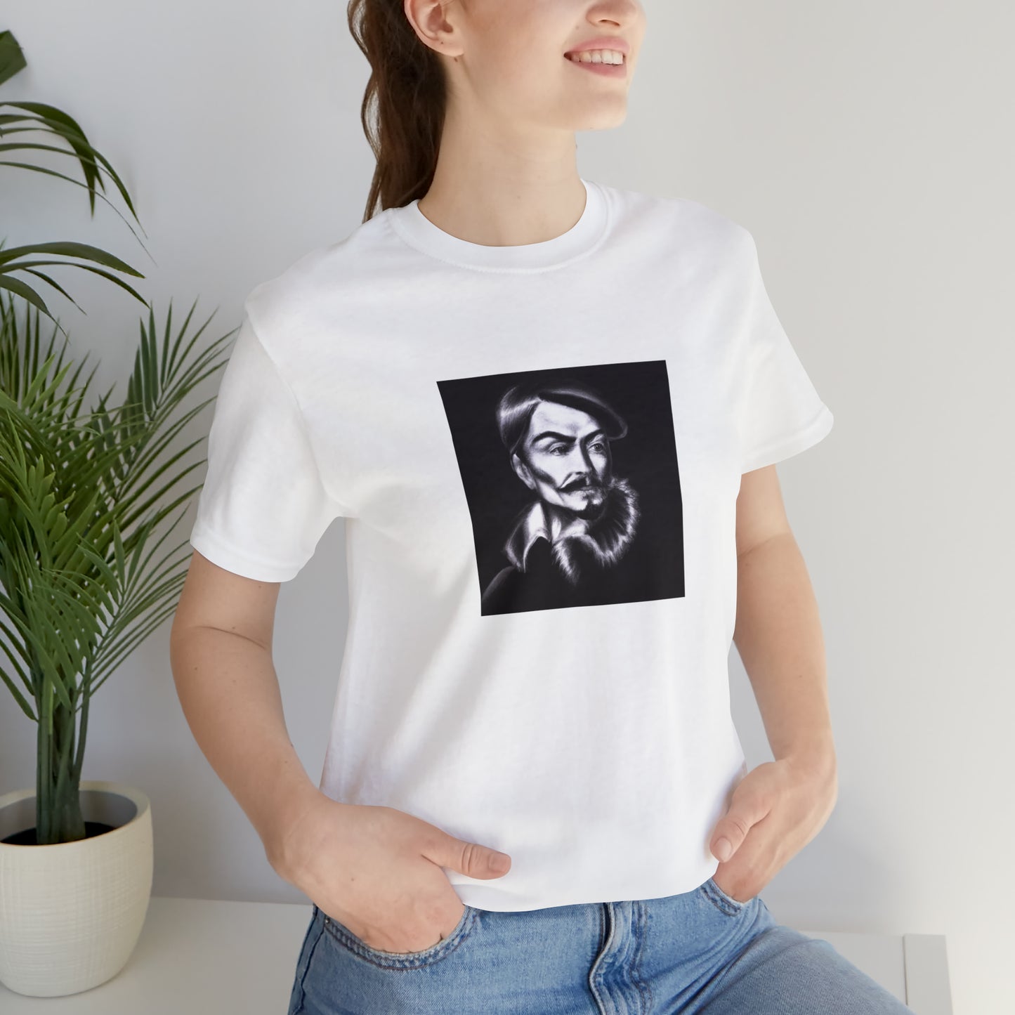 Giulia Moretti, an Italian-born female streetwear designer from the 1990s. Giulia is known for her edgy, fashion-forward designs that meld traditional Italian style with urban street style. She uses classic Italian fabrics such-Tee
