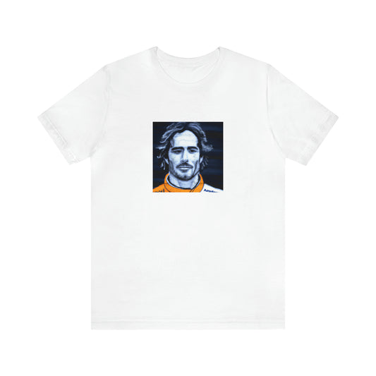 Alessandro Carnevale, an Italian streetwear designer specializing in colorful and vibrant designs from the 1990s. His clothing incorporated elements inspired by both urban and hip-hop style trends and featured oversized tees, high-waisted jeans-Tee