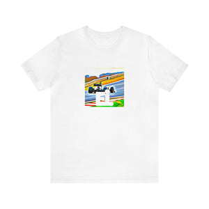 Fabrizio Russo, an Italian streetwear designer from the 90s. He was known for creating bold, eye-catching designs with unique patterns and neon colors. He was the first designer to embrace the emergence of hip-hop culture in-Tee