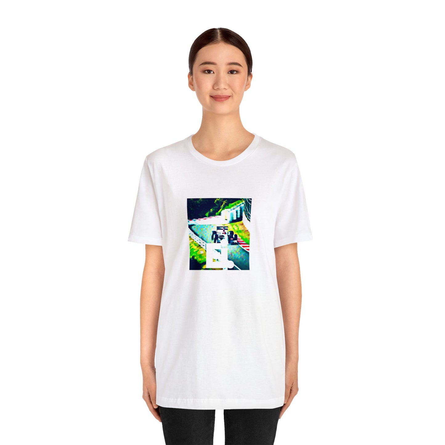 Federica Agostini, an Italian streetwear designer from the 1990s. She was known for her edgy, experimental designs, using bold and daring fabrics to create vibrant and unique streetwear pieces. She was ahead of her time-Tee