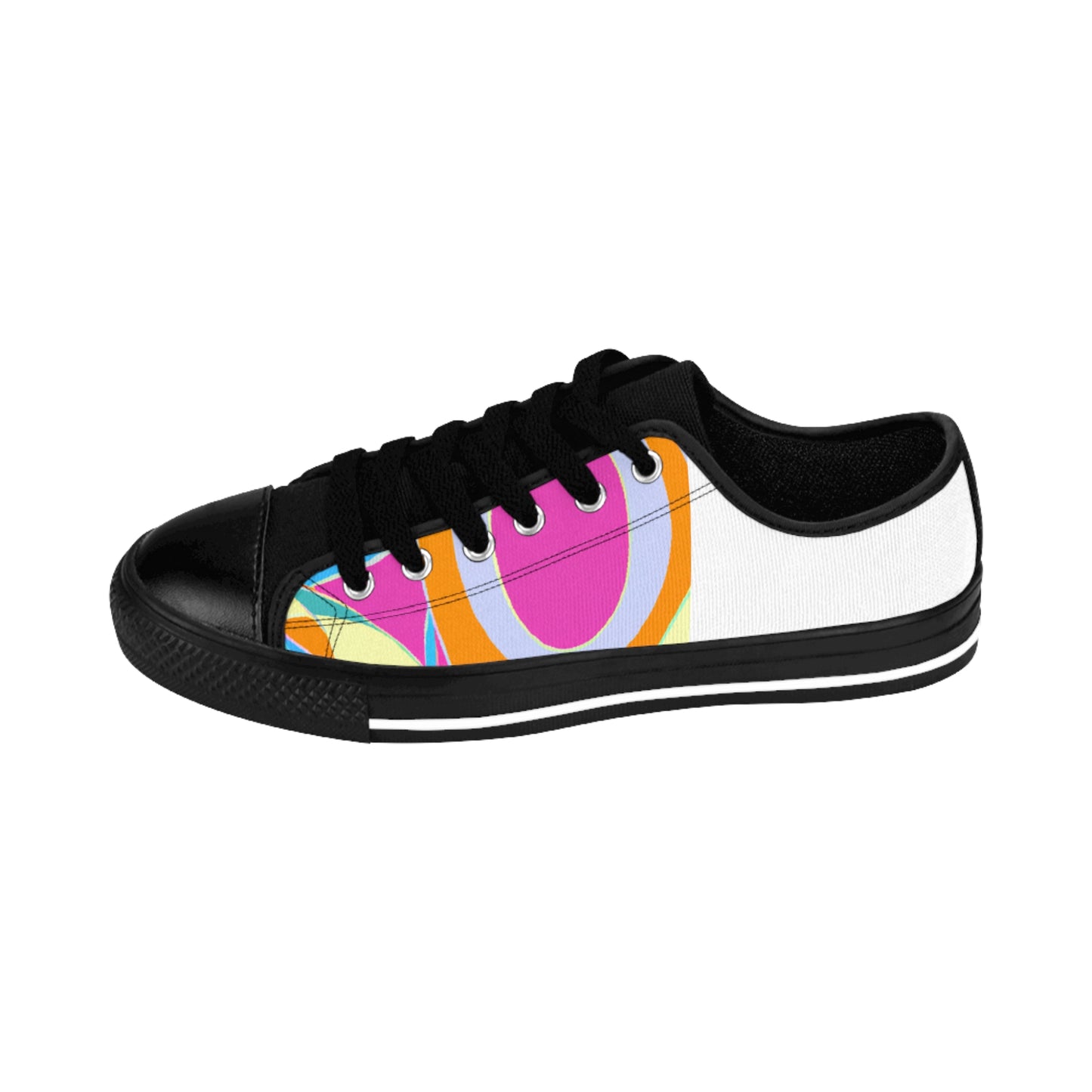 Maria Vasquez, a talented shoe designer from Spain in the 1500s. She applied her knowledge of traditional shoe-making techniques to create beautiful and intricate designs that combined colorful leather, laces, and stones. Acclaimed by royalty and-low top