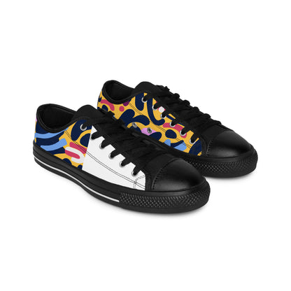 Alessandro Villa, an audacious and ambitious Spanish shoemaker from the 1500s. Having begun his career as a humble cobblers apprentice, he rose to fame as an innovative designer, creating colorful, patterned shoes decorated with jewels and-low top