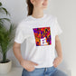 Tina Ferragamo, a female streetwear designer from Milan, Italy in the late 1990s. After attending Central Saint Martins in London, she was inspired to create her own distinct spin on updated 90s streetwear style. She-Tee