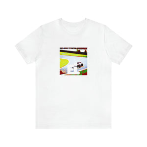 Fabiola Rossini, an Italian female streetwear designer from the 1990s. She creates bold, colorful designs that are inspired by Italian culture and ancient Roman art. Her pieces are unique and often feature embellishments such as sequins,-Tee